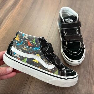Vans Sk8-Mid Reissue Dinosaur Shoes - Velcro Closure - Size 1Y